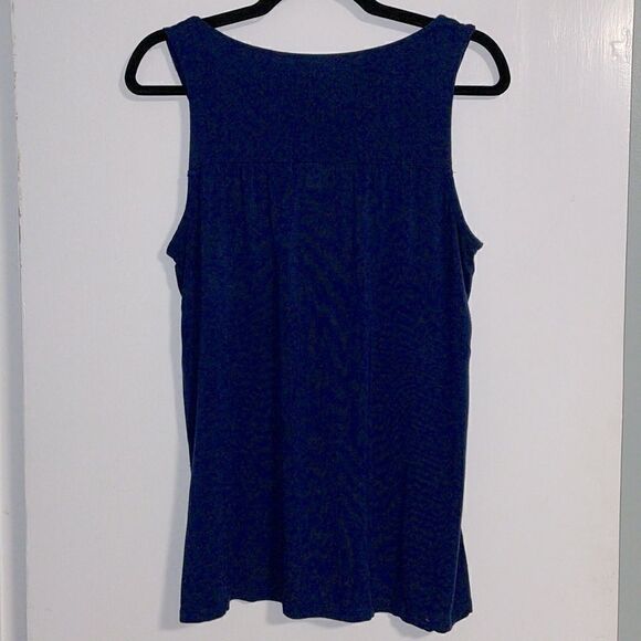 Dress Barn soft, beaded and detailed round yoke tank with gathers - Picture 6 of 10
